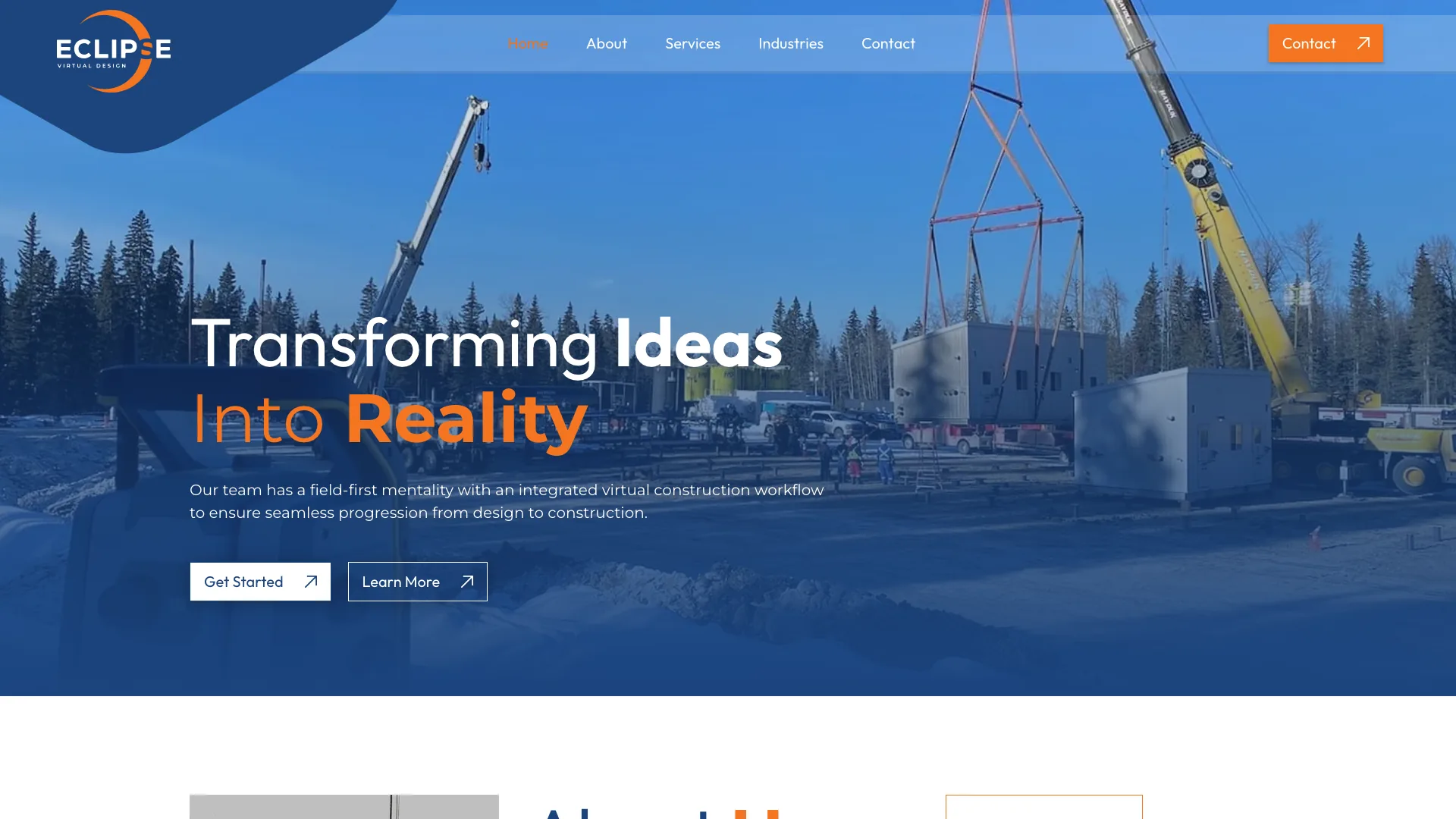 Eclipse Virtual Design website screenshot