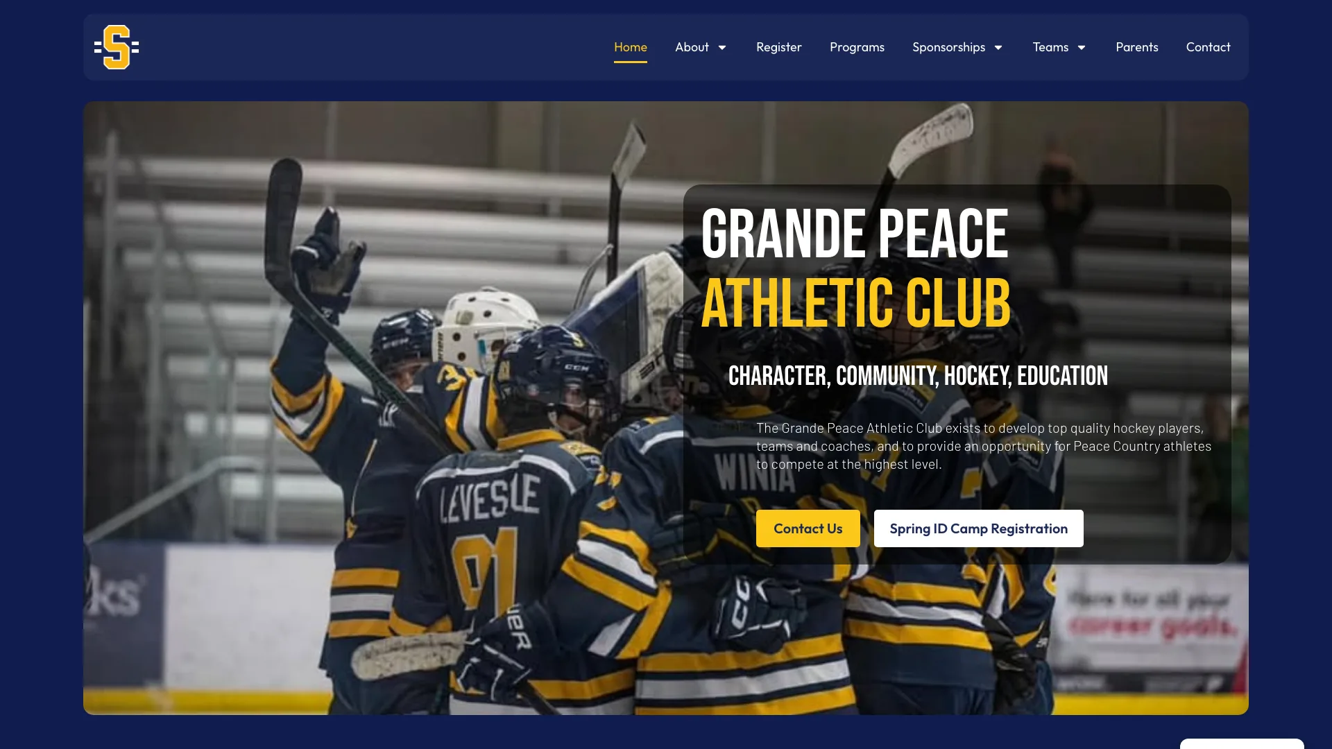 Grande Peace Athletic Club website screenshot